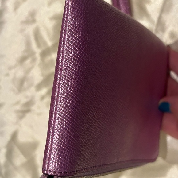Coach Metallic Purple Zip Wristlet - Picture 3 of 9